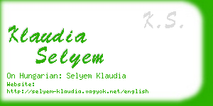 klaudia selyem business card